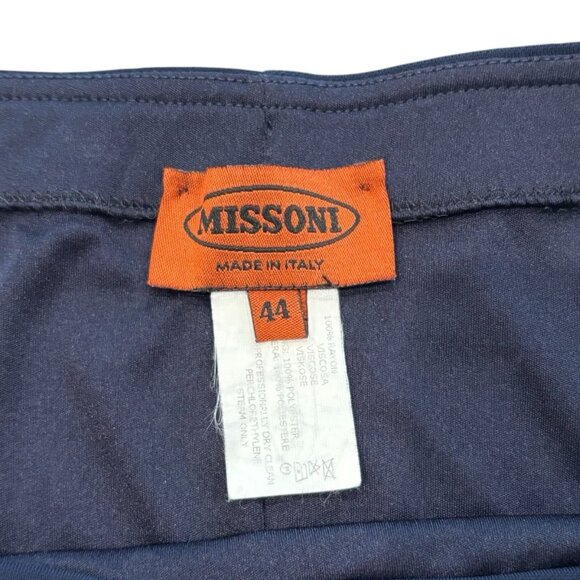 Missoni Vintage Navy Knit Midi Skirt | Made in Italy | Size 44 M US 8–10 - Picture 2 of 3